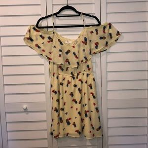 NWOT yellow printed fruit pineapple and watermelon dress